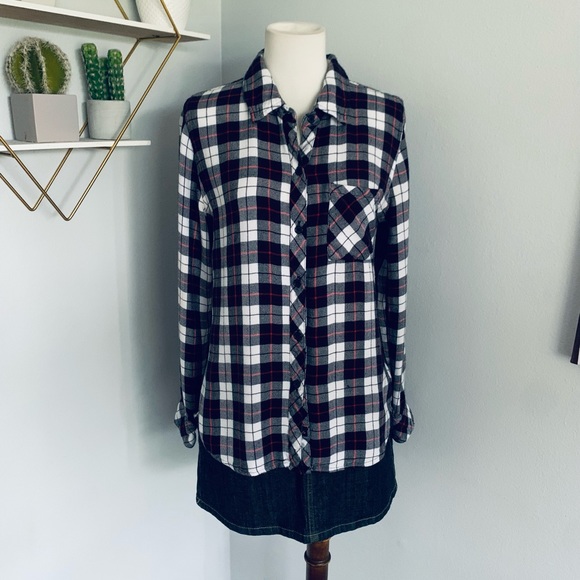 Rails • Hunter Shirt Button Down in Black & White & Red • S • Retail $178 - Picture 2 of 11